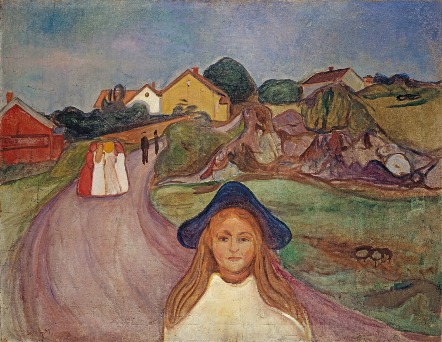 Gemälde von Edvard Munch, Straße in Aasgaardstrand, 1901